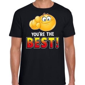 Funny emoticon t-shirt youre the best zwart voor heren -  Fun / cadeau shirt