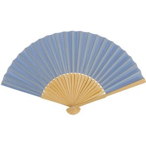 Spaanse handwaaier - pastelkleuren - korenblauw - bamboe/papier - 21 cm