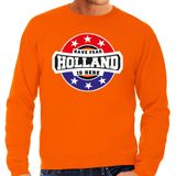 Have fear Holland is here sweater met sterren embleem in de kleuren van de Nederlandse vlag - oranje - heren - Holland supporter / Nederlands elftal fan trui / EK / WK / kleding