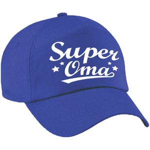 Super oma cadeau pet / baseball cap blauw voor volwassenen -  kado voor oma