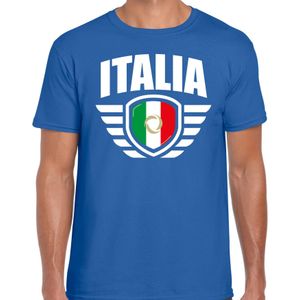 Italia landen / voetbal t-shirt - blauw - heren - voetbal liefhebber