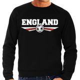 Engeland / England landen / voetbal sweater met wapen in de kleuren van de Engelse vlag - zwart - heren - Engeland landen trui / kleding - EK / WK / voetbal sweater