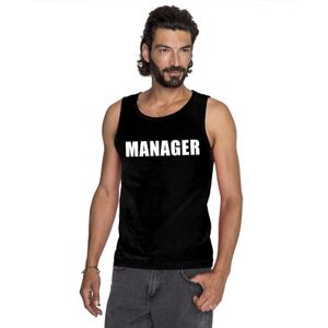 Manager tekst singlet shirt/ tanktop zwart heren