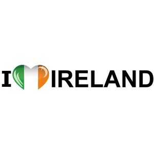 I Love Ireland vlag sticker 19.6 cm - Feestartikelen en versieringen