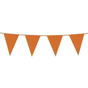 Oranje plastic buiten feest slinger 10 meter - Koningsdag vlaggenlijn - WK / EK versiering