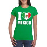 Groen I love Mexico supporter shirt dames - Mexicaans t-shirt dames