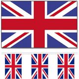 Engeland/uk/groot Brittanie vlaggen versiering set binnen/buiten 2-delig - Landen deco voor fans/supporters