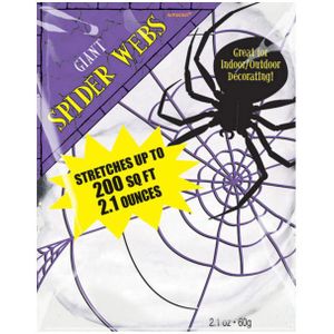 Amscan Decoratie spinnenweb/spinrag - 60 gram - wit - Halloween/horror thema versiering