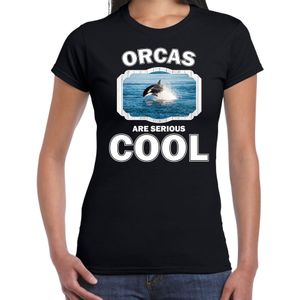 Dieren orka vissen t-shirt zwart dames - orcas are serious cool shirt - cadeau t-shirt orka/ orka vissen liefhebber