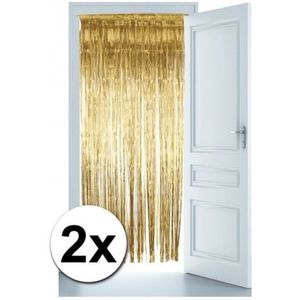 2x Goud versiering deurgordijn - deurversiering