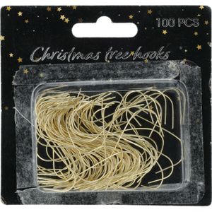 Christmas Decoration kerstbalhaakjes - 100x - goud - 3,6 cm