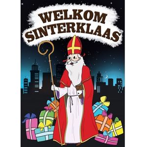 3x stuks deurposters Welkom Sinterklaas A1 - 59 x 84 cm - Sinterklaas feestversiering