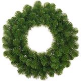 Kerstkrans 45 cm - groen - met messing zilveren hanger/ophanghaak - kerstversiering