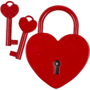 Valentijn/Liefde hartje thema slotje rood 6 cm - Feestartikelen