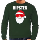 Foute Kerst sweater / Kerst trui Hipster Santa groen voor heren- Kerstkleding / Christmas outfit