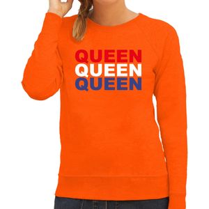 Koningsdag sweater Queen - oranje - dames - koningsdag outfit / kleding / trui