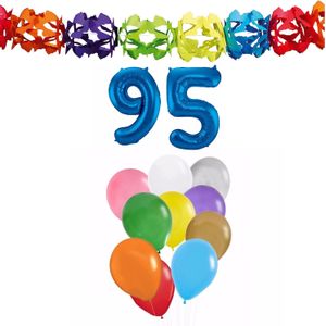 Folat Verjaardag versiering - 95 jaar - slingers/ballonnen
