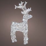 Set van 2x stuks kerstverlichting LED figuren voor buiten rendier 60 cm met 50 lampjes koel/helder wit