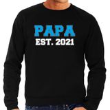 Papa est 2021 - sweater zwart voor heren - Aanstaande vader/ papa cadeau