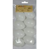 48x Witte kunststof eieren decoratie 6 cm hobby/knutselmateriaal - Knutselen DIY eieren beschilderen - Pasen thema plastic paaseieren eitjes wit
