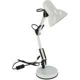 Witte bureaulamp/tafellamp 37 x 15 x 42 cm - Buigbare leeslampen/bureaulampen/tafellampen