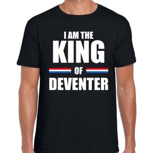 Koningsdag t-shirt I am the King of Deventer - zwart - heren - Kingsday Deventer outfit / kleding / shirt