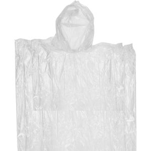 Pakket van 8x stuks wegwerp regen ponchos voor kinderen wit - Regenkleding