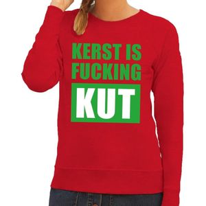 Foute kersttrui / sweater Kerst Is Fucking Kut - rood voor dames - Kersttruien