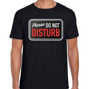 Fout Please do not disturb t-shirt zwart voor heren -  Niet storen - fout fun tekst shirt