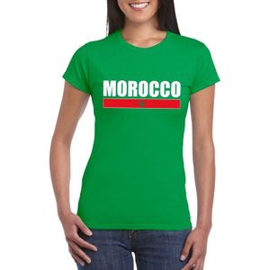 Groen Marokko supporter t-shirt voor dames - Marokkaanse vlag shirts