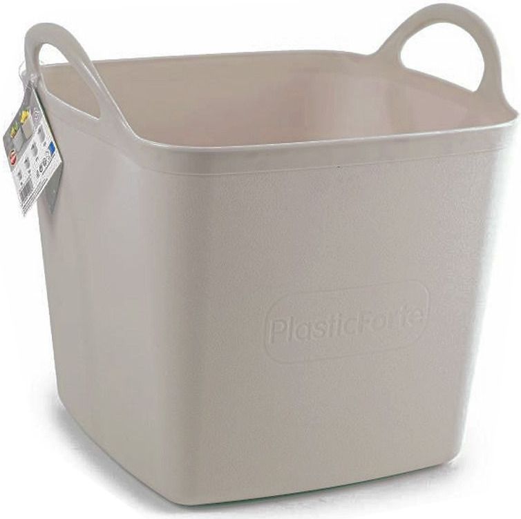Plasticforte Kuip/emmer/wasmand - flexibel - beige - 43 liter - vierkant - kunststof - 40 x 40 x 44 cm