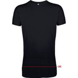 Extra lang formaat basic heren t-shirt zwart - Longfit - 100% katoen.