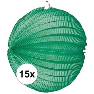 15x Lampionnen groen 22 cm