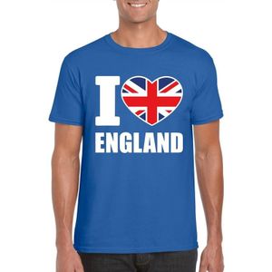 Blauw I love England supporter shirt heren - Engeland t-shirt heren