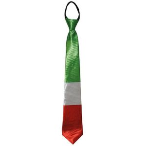Verkleed stropdas Italiaanse vlag kleuren - Landen thema verkleed accessoires