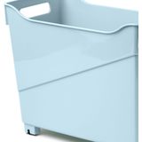 Plasticforte opberg Trolley Container - ijsblauw - op wieltjes - L38 x B18 x H26 cm - kunststof - opslag box/bak - 17 liter