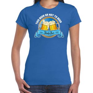 Bellatio Decorations Apres ski t-shirt dames - two beer or not to beer - blauw - wintersport - bier