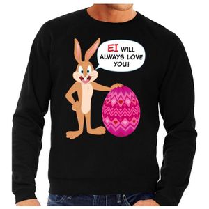 Zwarte Paas sweater  Ei will always love you - Pasen trui voor heren - Pasen kleding