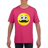 emoticon/ emoticon t-shirt snor roze kinderen