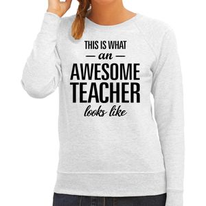 This is what an awesome teacher looks like cadeau sweater grijs - dames - beroepen / cadeau trui