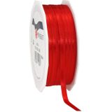 2x Luxe Hobby/decoratie rode satijnen sierlinten 0,6 cm/6 mm x 50 meter- Luxe kwaliteit - Cadeaulint satijnlint/ribbon