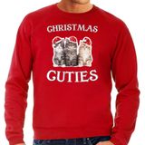 Kitten Kerstsweater / Kerst trui Christmas cuties rood voor heren - Kerstkleding / Christmas outfit