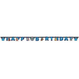 Paw Patrol themafeest wenslijn/letterslinger Happy Birthday 180 x 14 cm - Thema feest slinger voor kinderfeestje/verjaardag