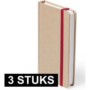 3x Luxe schriften rood elastiek A6 formaat - notitieboekjes