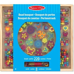 Houten speelgoed kralenset Bouquet Deluxe - Zelf sieraden maken van houten kralen - DIY sieraden set voor meisjes