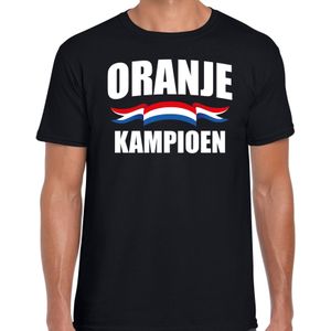 Zwart fan t-shirt voor heren - zwart kampioen - Holland / Nederland supporter - EK/ WK shirt / outfit