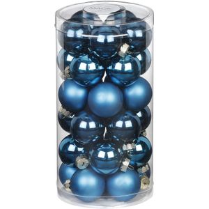 Inge Christmas Kerstballen - 30 stuks - glas - diep blauw - 4 cm