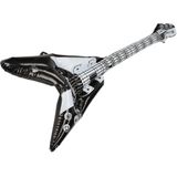 3x stuks opblaasbare rock gitaar muziekinstrument 100 cm wit - Verkleed speelgoed