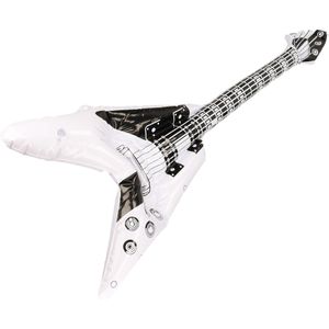 3x stuks opblaasbare rock gitaar muziekinstrument 100 cm wit - Verkleed speelgoed