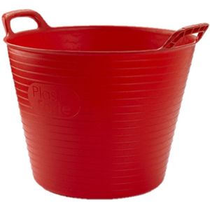 Flexibele emmer/wasmand rood 25 liter - Opbergmanden - Wasmanden - 42 x 38 x 33 cm